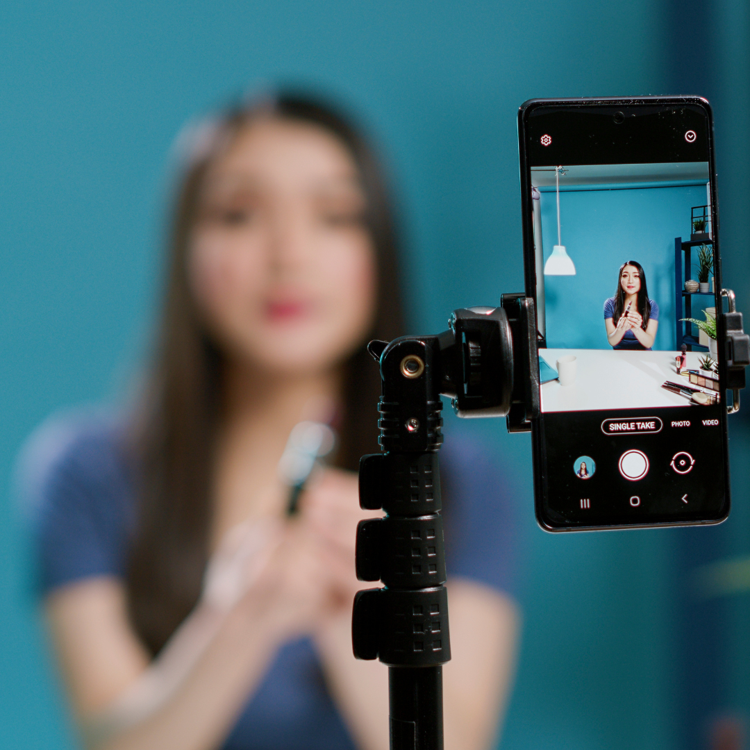 Girl creating content and building her personal brand Girl creating content and building her personal brand