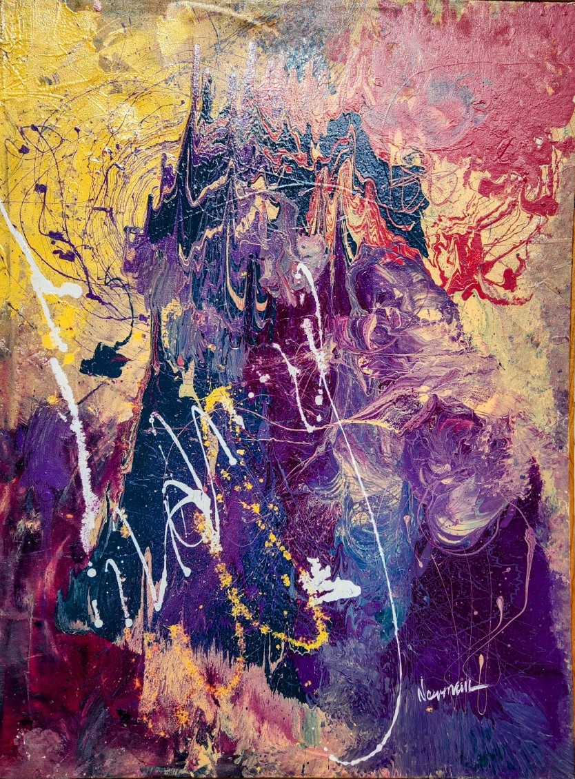 Abstract painting with many colors by Newman Jackson at Gallery Eleven Abstract painting with many colors by Newman Jackson at Gallery Eleven
