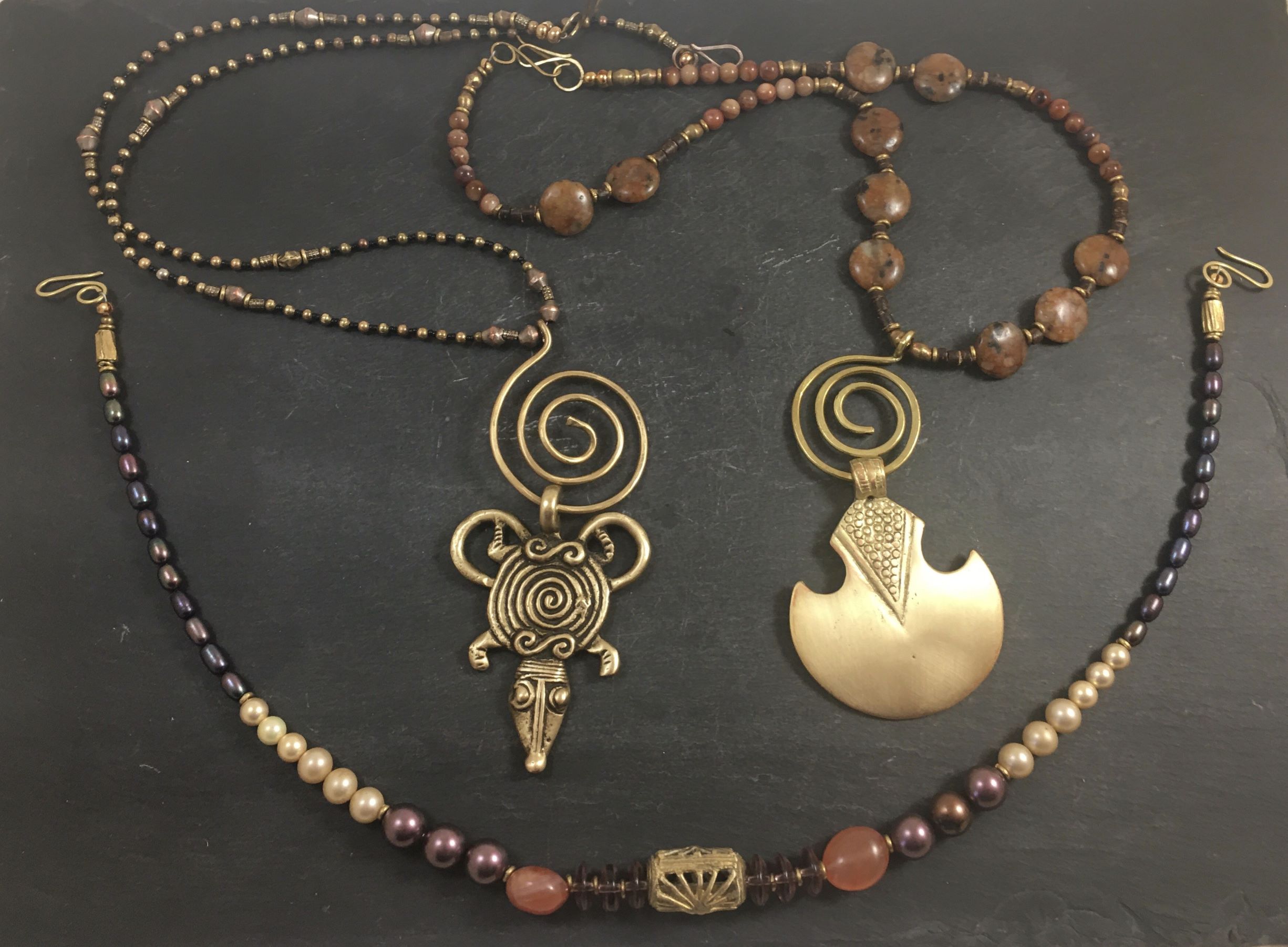  A photo of Damienne Dibble's Shibui Icon Fusion necklace series at Gallery Eleven in Charleston WV.