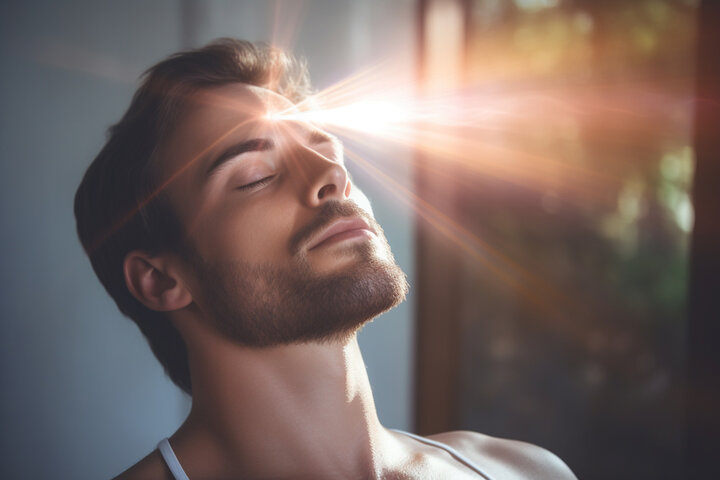 Abstract depiction of light and energy emanating from a person's mind, symbolizing the union of systemizing and spiritual practices. Abstract depiction of light and energy emanating from a person's mind, symbolizing the union of systemizing and spiritual practices.