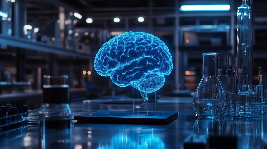 Digital rendering of a human brain in a laboratory setting, symbolizing how observed brain differences in autism are often misinterpreted without proven causation. Digital rendering of a human brain in a laboratory setting, symbolizing how observed brain differences in autism are often misinterpreted without proven causation.