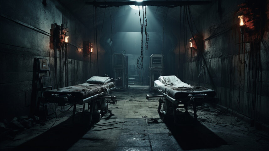 Dark, abandoned medical ward with rusted beds and decaying walls, symbolizing the disturbing legacy of outdated psychiatric treatments like lobotomy and institutional abuse. Dark, abandoned medical ward with rusted beds and decaying walls, symbolizing the disturbing legacy of outdated psychiatric treatments like lobotomy and institutional abuse.