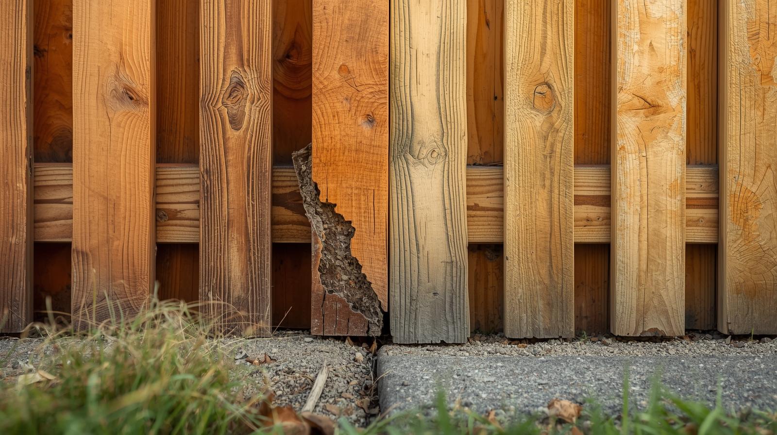Fence post properly set in concrete footing for long-term stability
