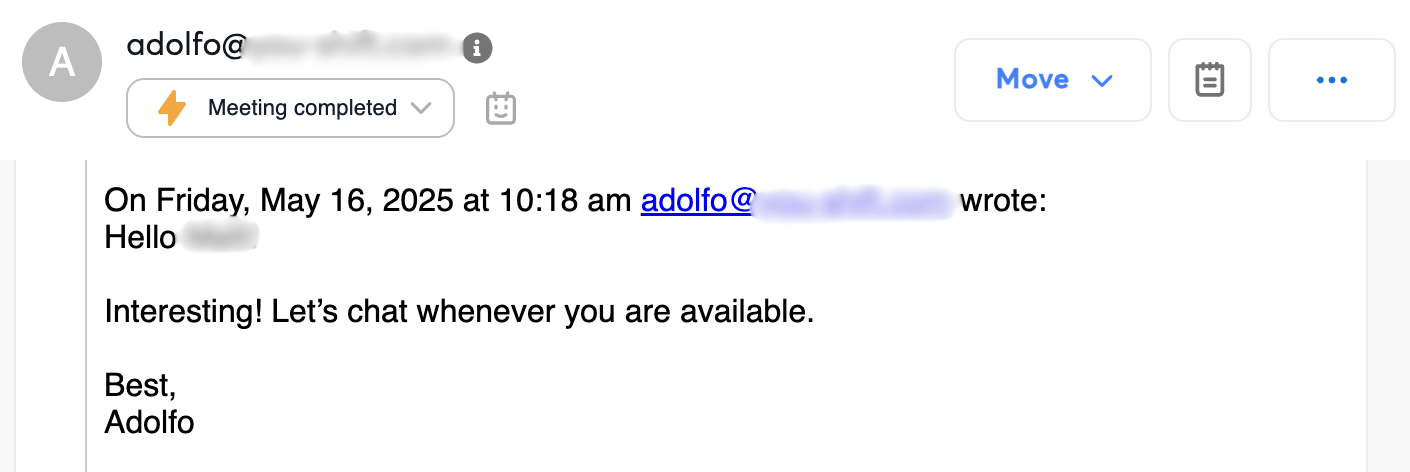 Real reply screenshot from cold outreach campaign