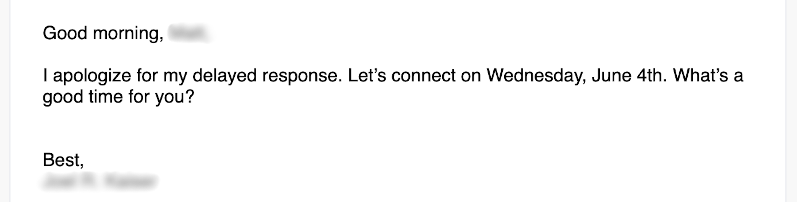 Real reply screenshot from cold outreach campaign