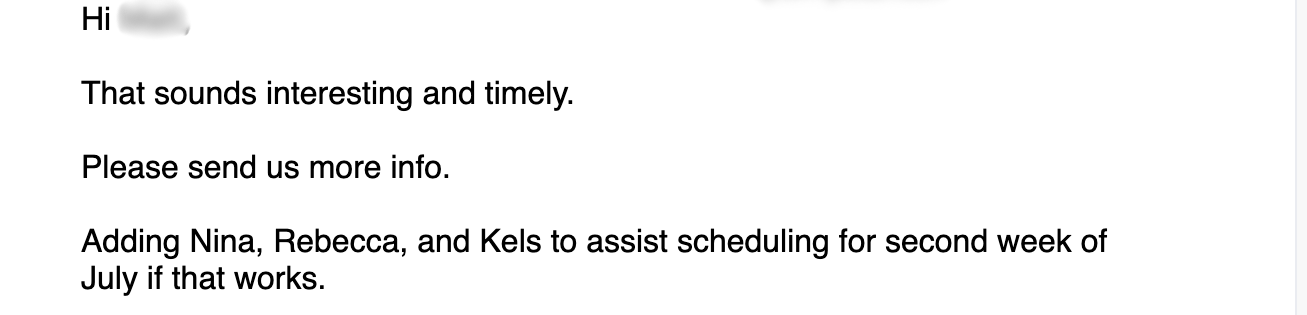 Real reply screenshot from cold outreach campaign