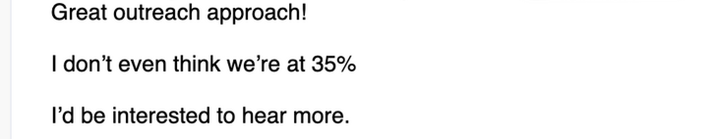 Real reply screenshot from cold outreach campaign