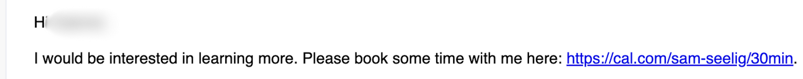 Real reply screenshot from cold outreach campaign