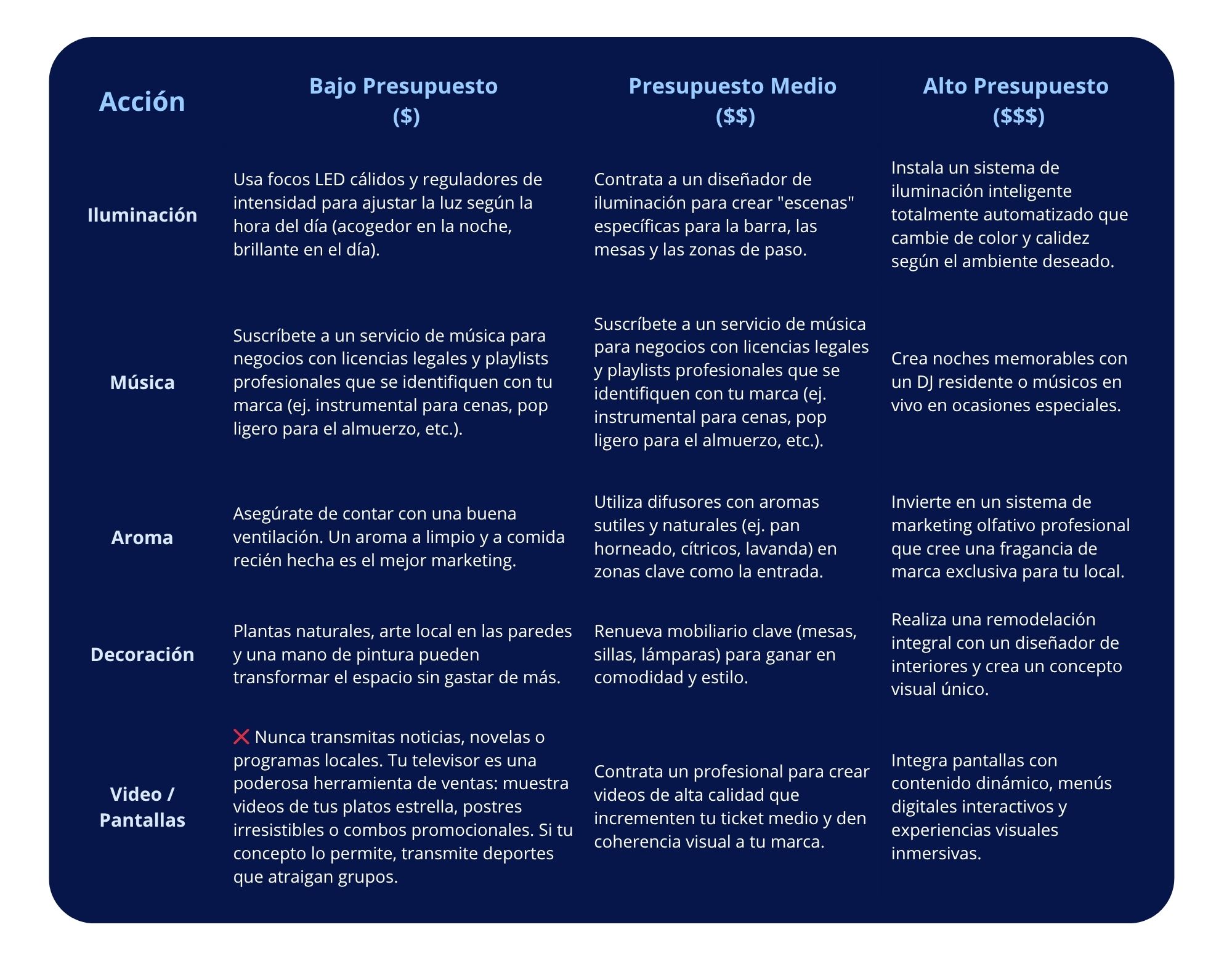 Tabla 1 Implementación Restaurante por presupuesto Tabla 1 Implementación Restaurante por presupuesto