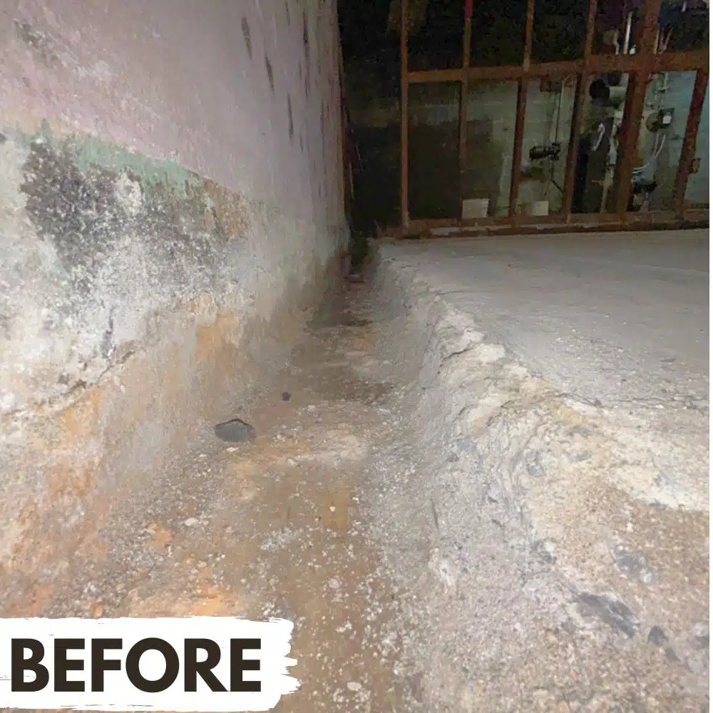 Basement after drainage installation — clean and dry