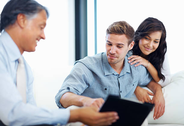 Insurance agent meeting with client