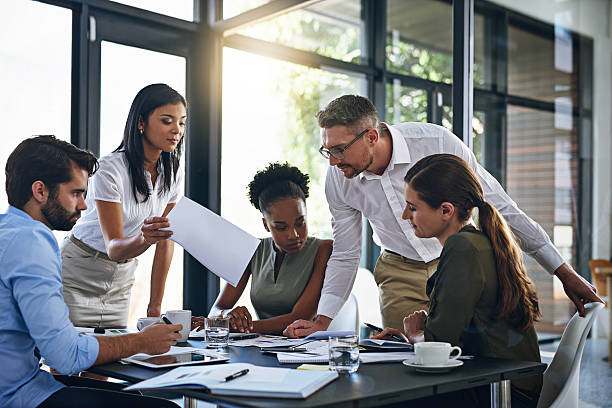 Collaborative team meetings in a modern office for independent insurance agency employees