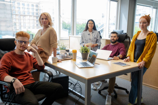 Meeting with Diverse Group of Business Professionals