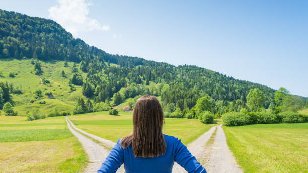 A person walking alone and carving their own path