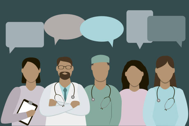 "A health insurance agent conversing with diverse individuals in various healthcare settings, showcasing their expertise and trustworthiness."
