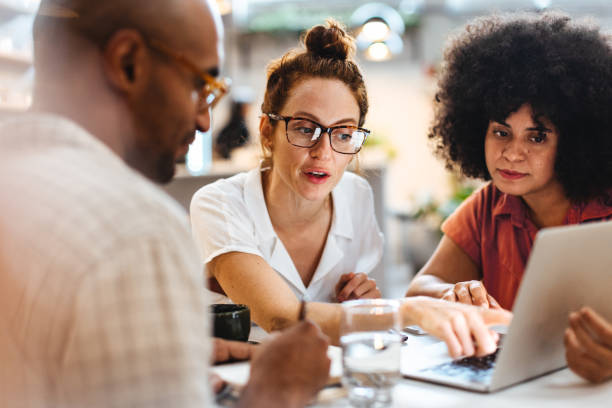 Remote employees collaborating virtually