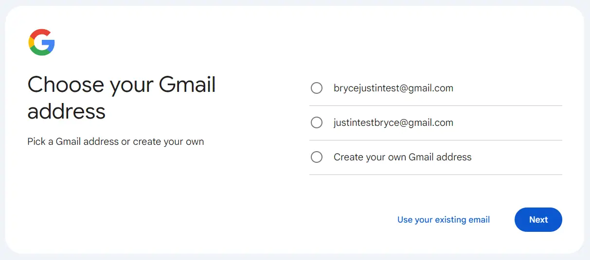 select 'use your existing address' select 'use your existing address'
