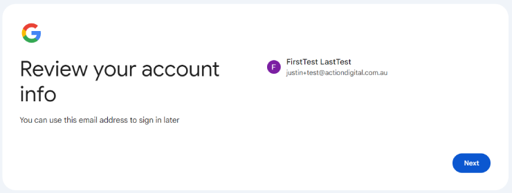 Review your Account Info Review your Account Info