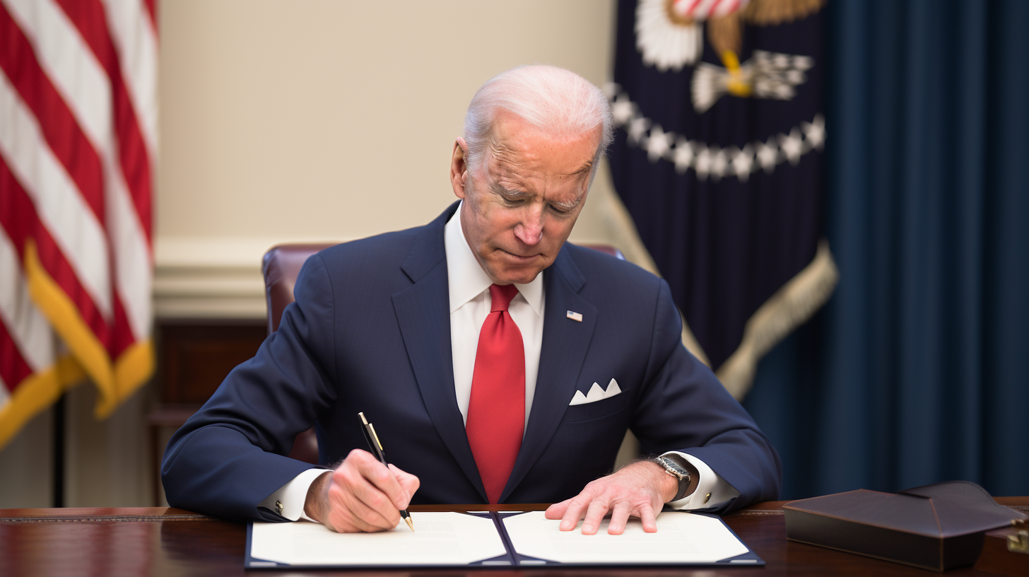 President Joe Biden Signing The Inflation Reduction Act in 2022 President Joe Biden Signing The Inflation Reduction Act in 2022
