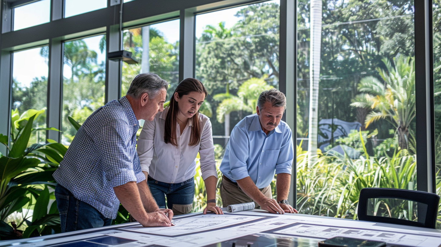 Soligo team of solar engineers designing a custom solar system for a Florida home, highlighting the engineering phase. Soligo team of solar engineers designing a custom solar system for a Florida home, highlighting the engineering phase.