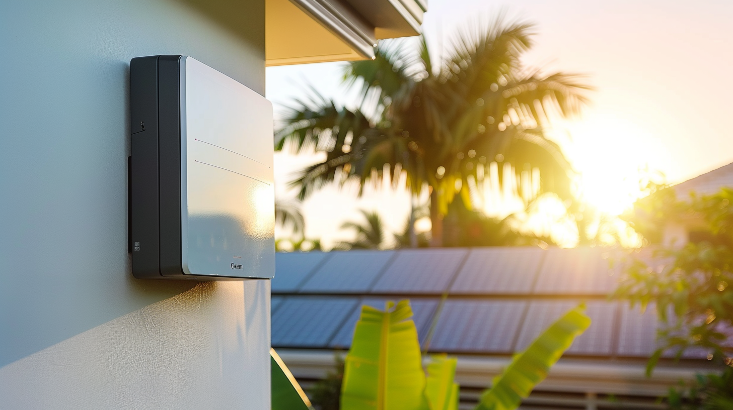 Soligo Enphase IQ8+ on a Florida roof with palm trees in background powering a solar home with micro-inverters