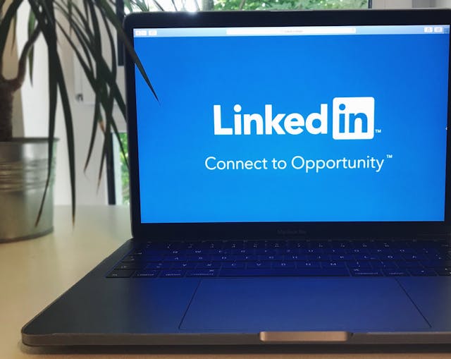 LinkedIn Logo on Laptop Screen LinkedIn Logo on Laptop Screen