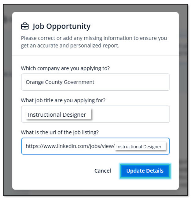 Highlight of Update Details box in Jobscan Highlight of Update Details box in Jobscan