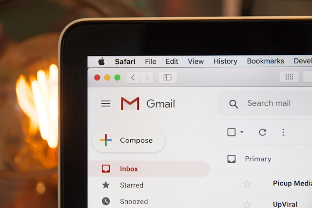 Gmail opened on laptop Gmail opened on laptop
