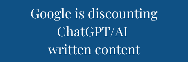 Do not use ChatGPT to write website content.  