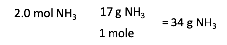 Moles N-H-3 to Grams N-H-3