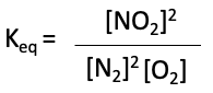 Keq equilibrium constant expression