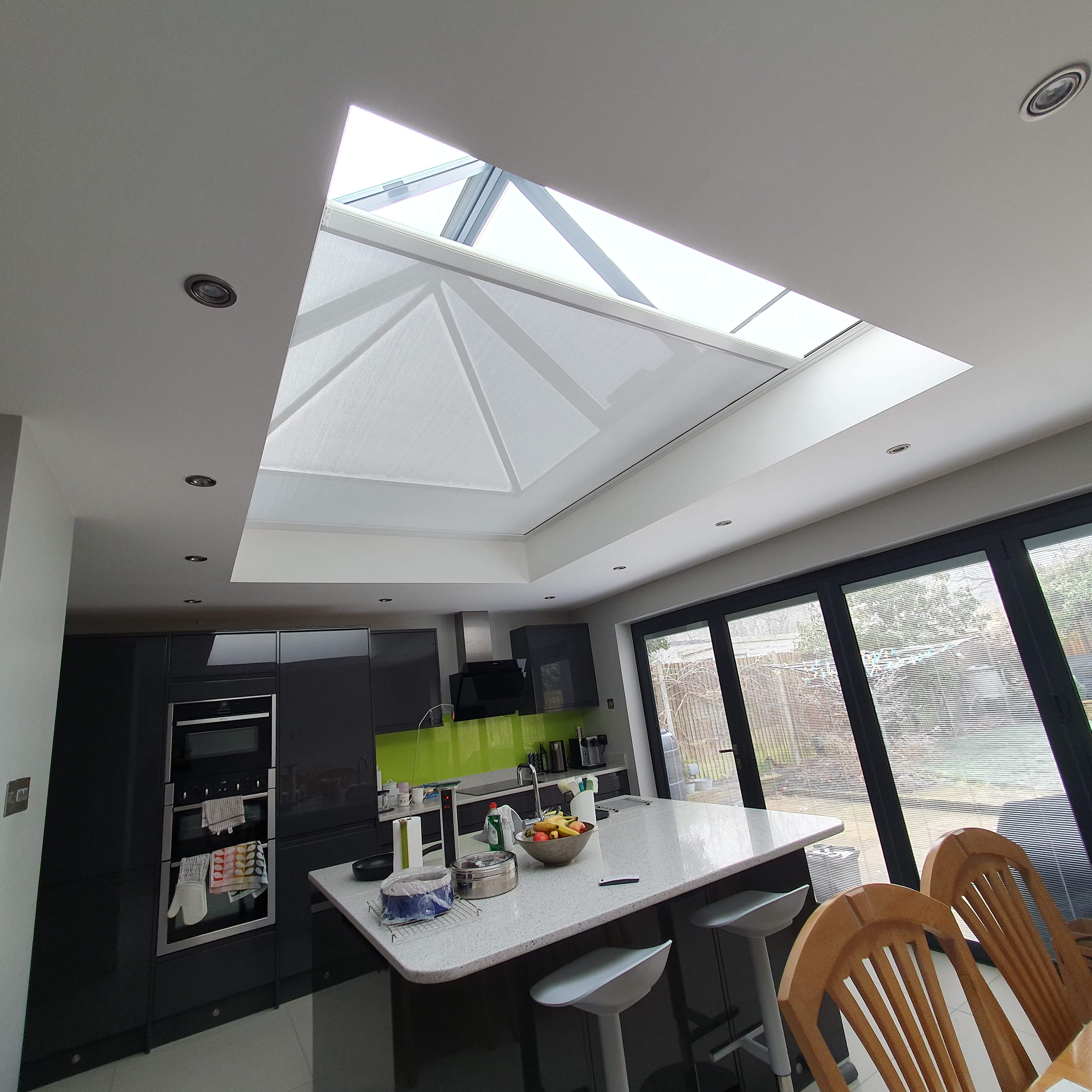 New Extension Kitchen Life Protected by Heat Gain by Electric Roof Lantern lind 
