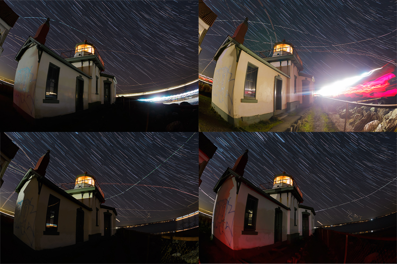 4up of star trail photo shop documents