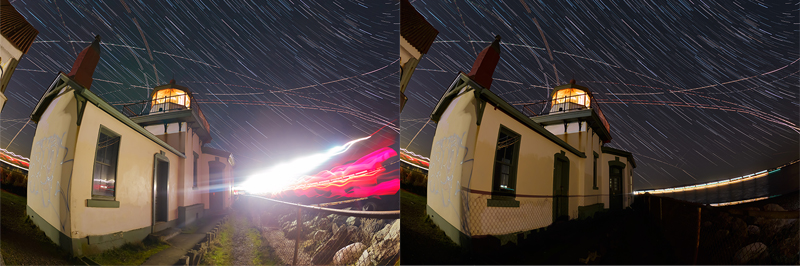 Before and after runner lights