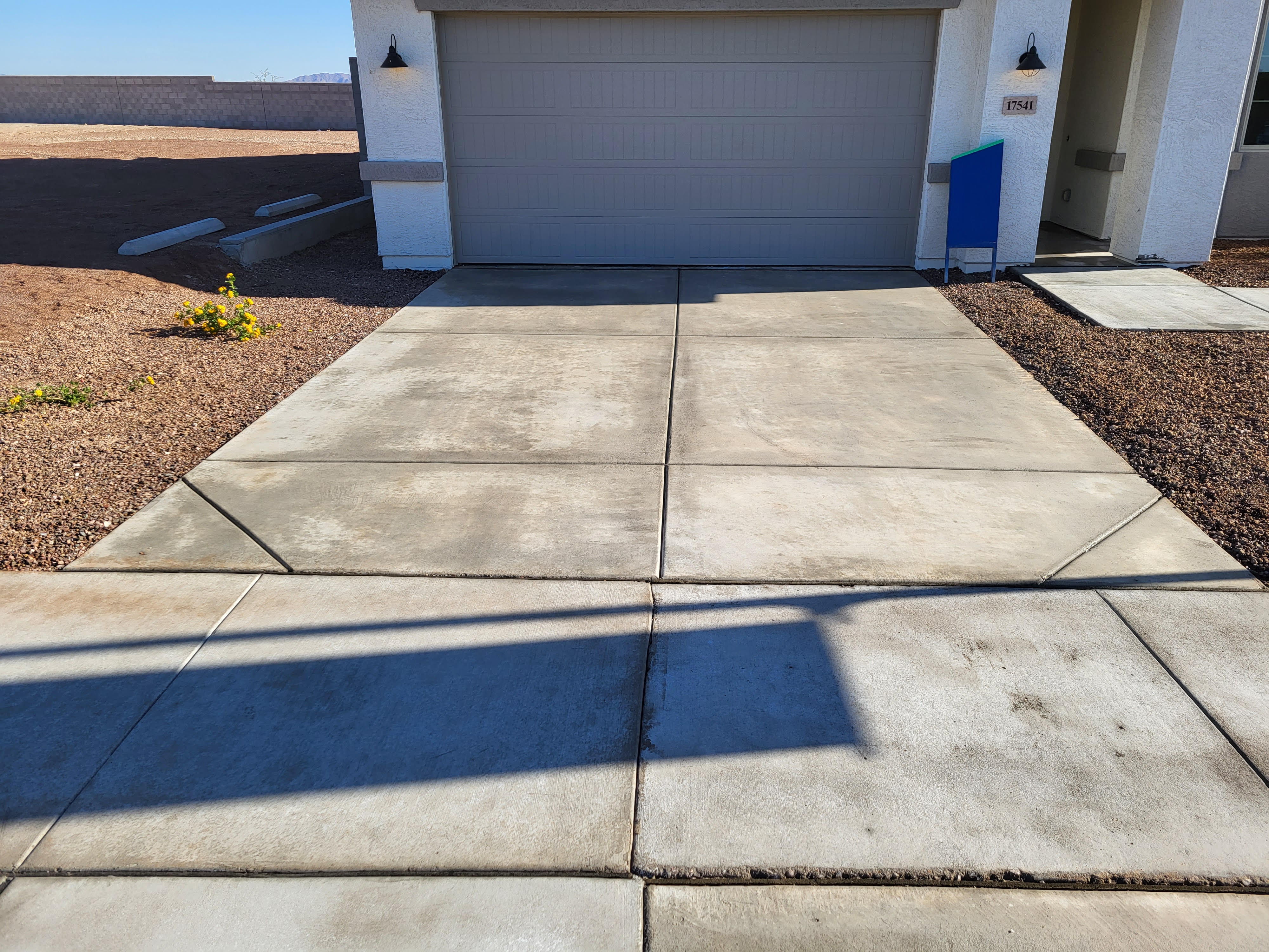pressure washed driveway