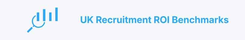 UK recruitment ROI benchmarks section header illustrating performance analysis for UK employers