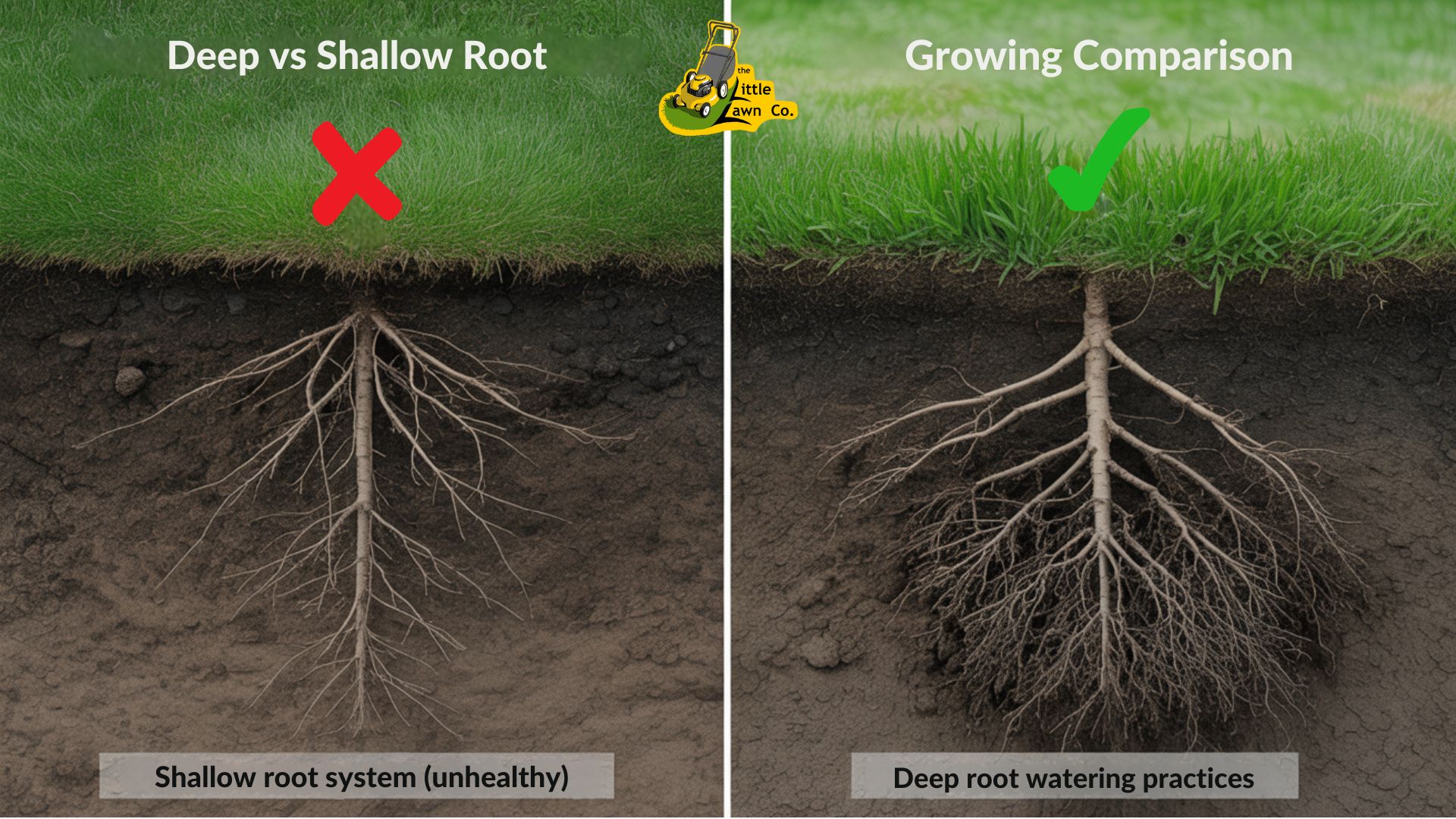 Deep vs shallow roots for best lawn care Altoona PA