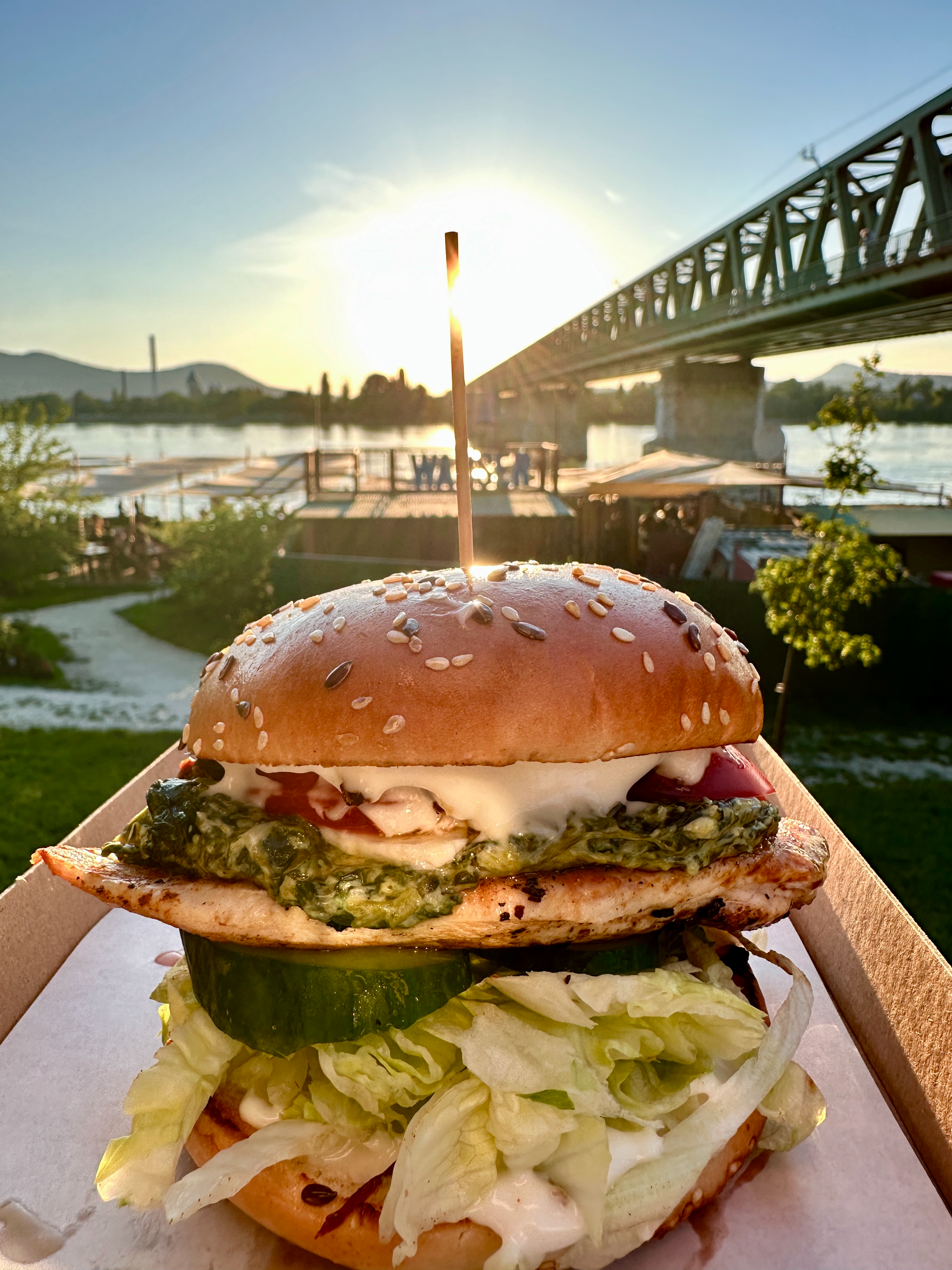 Wasser Burger prémium hamburger Duna-parti étterem Budapest gourmet burger