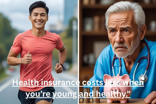 When you’re young and healthy, it’s cheaper. When you’re young and healthy, it’s cheaper.