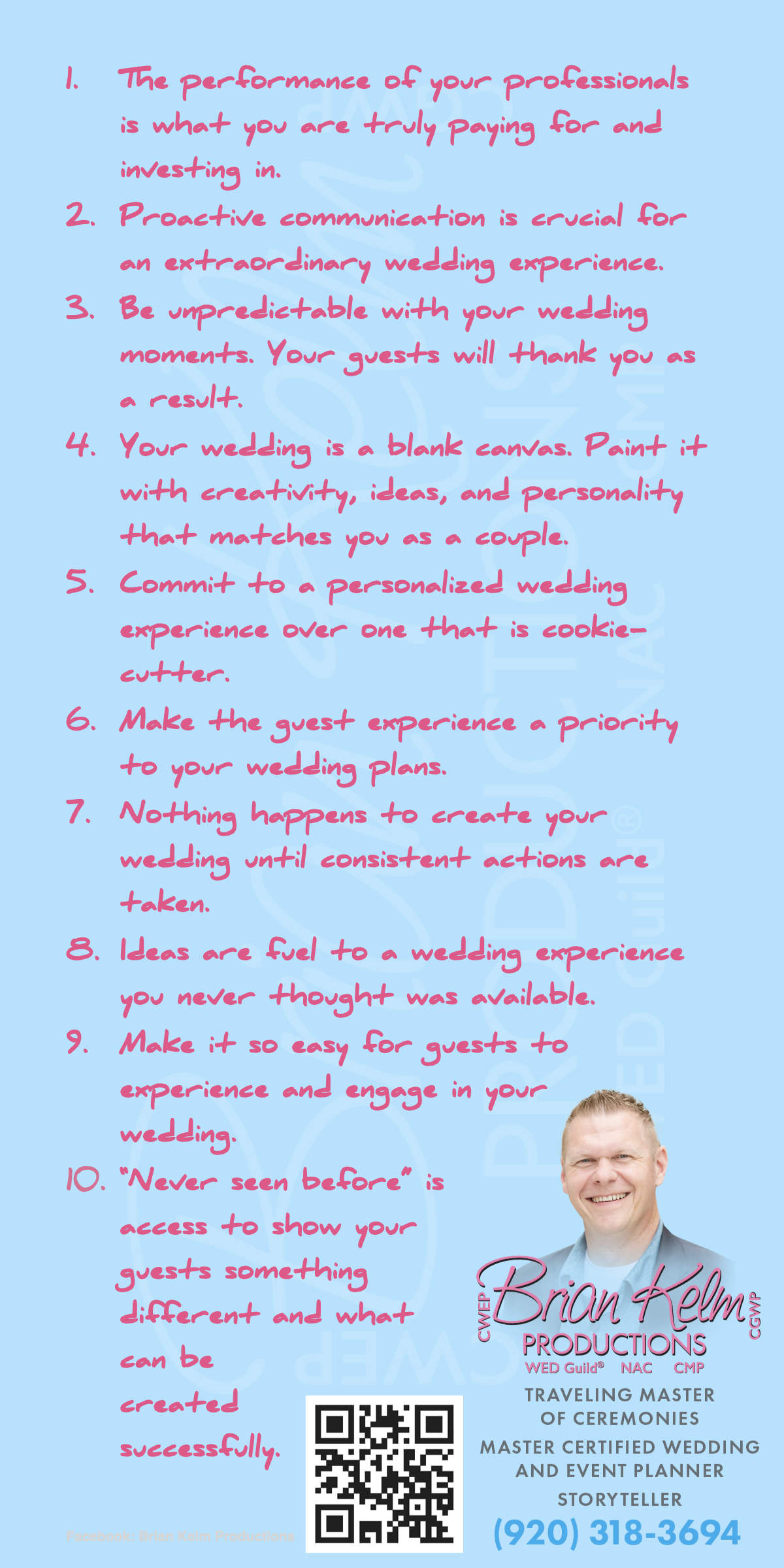wedding list 4, wedding lists, wedding ideas, wedding thoughts, brian kelm, brian kelm productions, brian kelm wedding mc, brian kelm wedding planner, brian kelm master wedding event planner