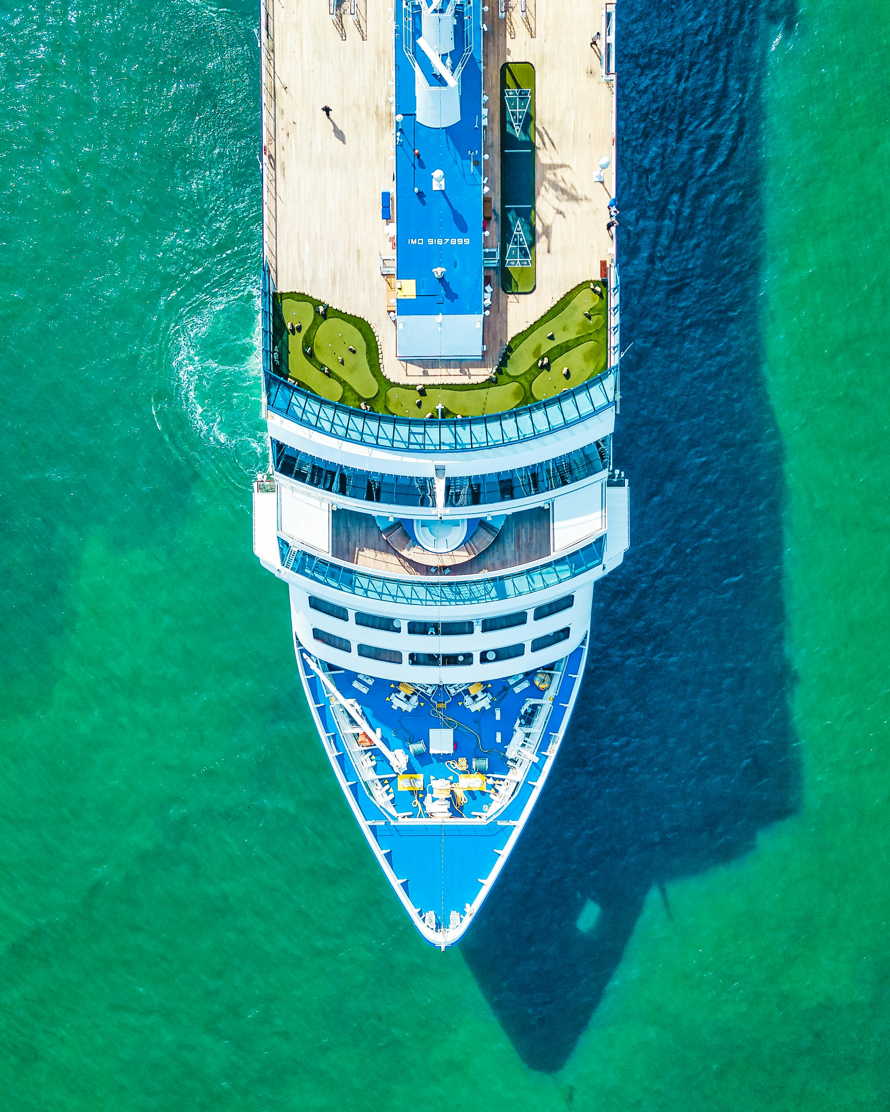Aerial View of Cruise Ship Aerial View of Cruise Ship
