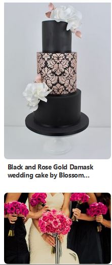 Pink pop in black and white wedding