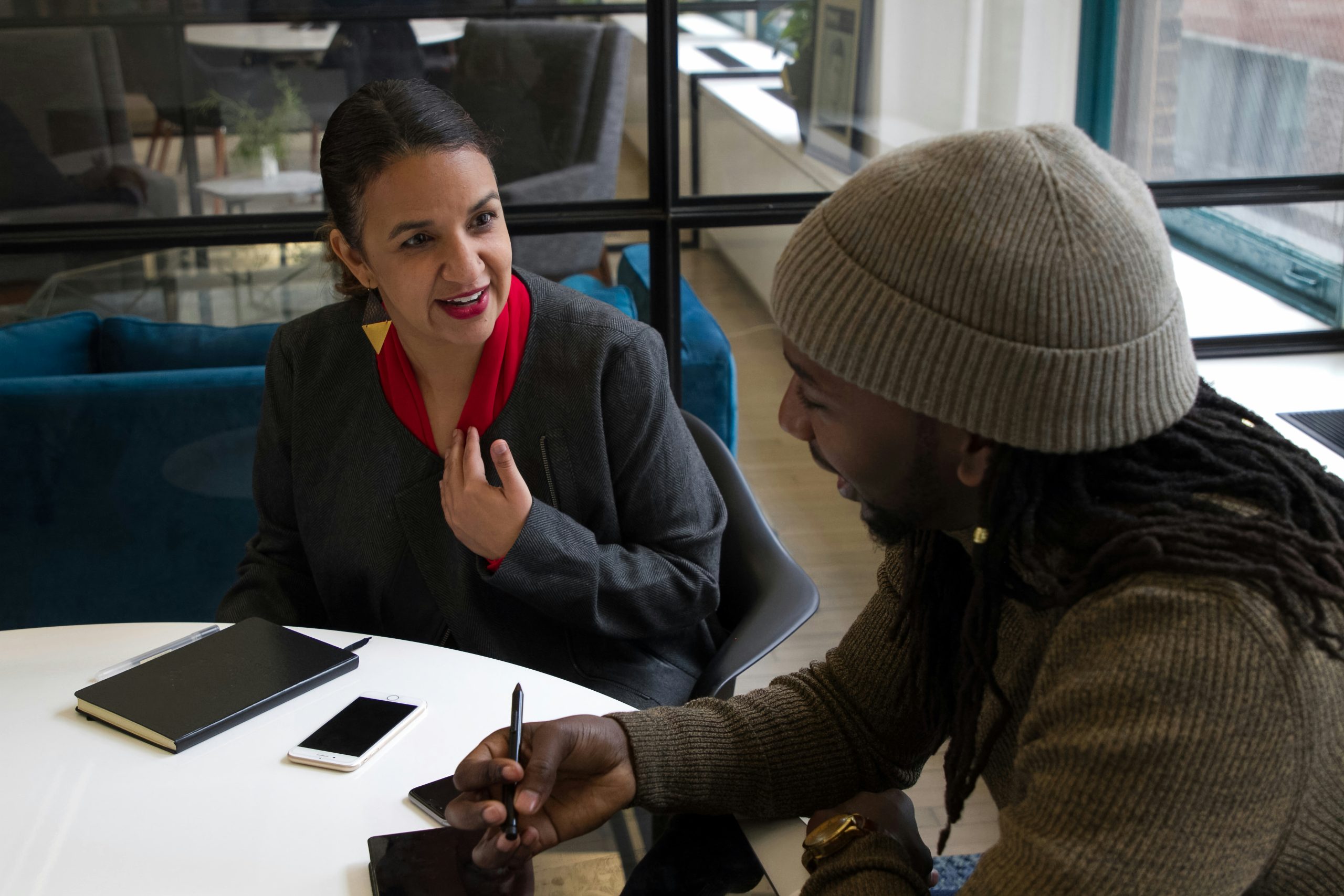Travel Advisor and client at a desk