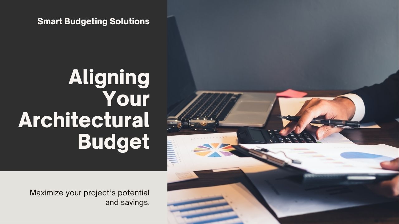 Architect reviewing financial charts and using a calculator to align project budgets, ensuring cost-effective architectural planning and design feasibility.