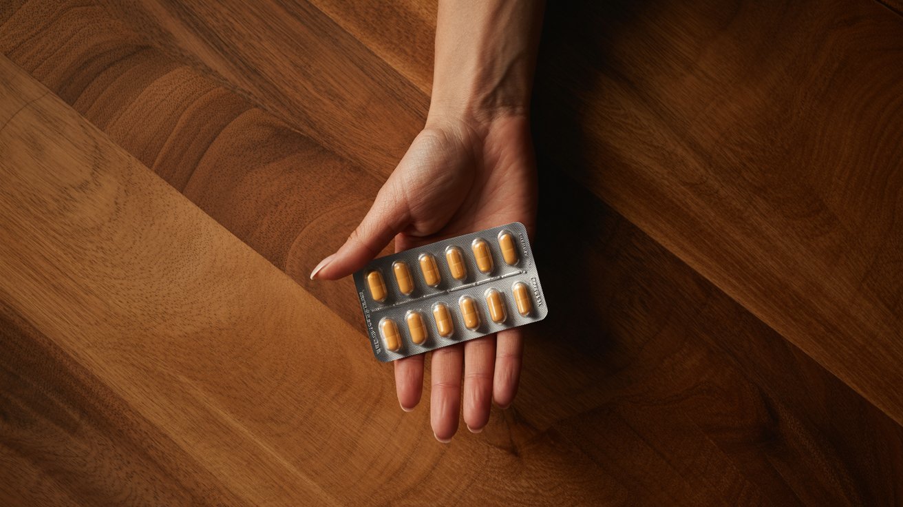 Women's Hand Holding A Panel of Medicine Women's Hand Holding A Panel of Medicine