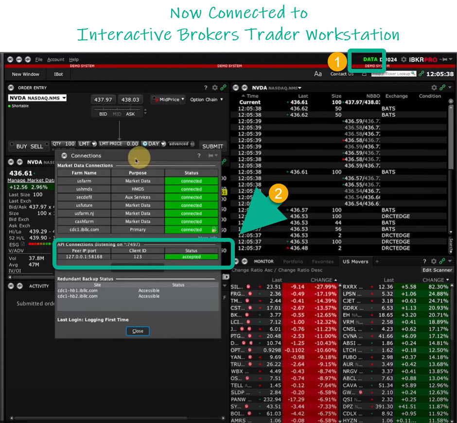 Interactive Brokers Trader Workstation (API Connection)