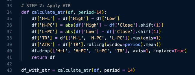 Apply ATR in python