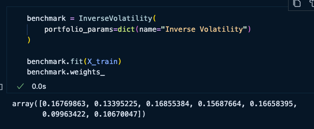Benchmark: Inverse Volatility