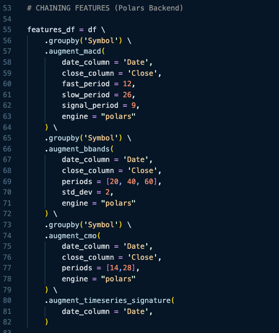 Chaining Feature Operations