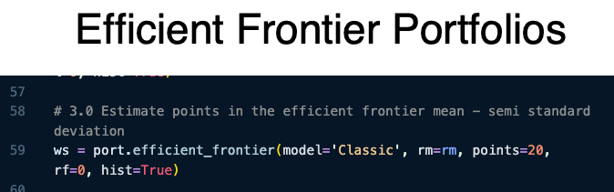 Efficient Frontier Portfolios